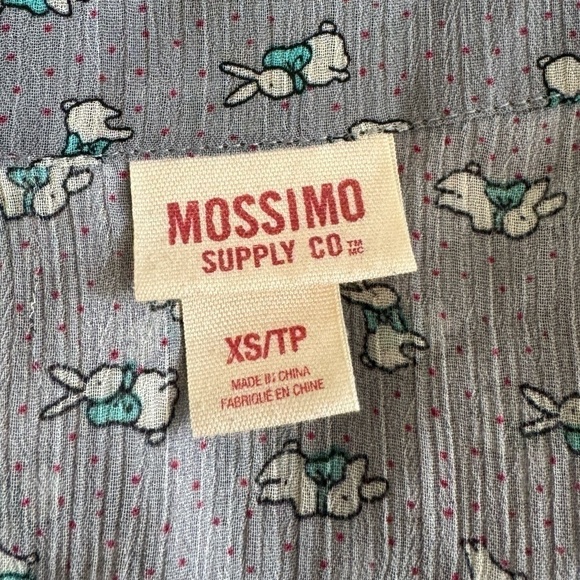 Mossimo Sheer Sleeveless Bunny Print Blouse (XS) - Picture 7 of 8